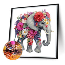 Load image into Gallery viewer, Diamond Painting - Partial Special Shaped - elephant and flower (30*30CM)