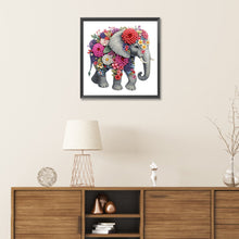 Load image into Gallery viewer, Diamond Painting - Partial Special Shaped - elephant and flower (30*30CM)
