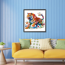 Load image into Gallery viewer, Diamond Painting - Partial Special Shaped - tiger and flower (30*30CM)