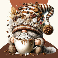 Load image into Gallery viewer, Diamond Painting - Full Round - Chocolate Ice Cream Coffee Gnome (30*30CM)