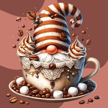 Load image into Gallery viewer, Diamond Painting - Full Round - Chocolate Ice Cream Coffee Gnome (30*30CM)