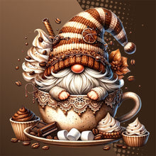 Load image into Gallery viewer, Diamond Painting - Full Round - Chocolate Ice Cream Coffee Gnome (30*30CM)