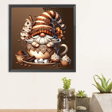 Load image into Gallery viewer, Diamond Painting - Full Round - Chocolate Ice Cream Coffee Gnome (30*30CM)