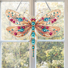 Load image into Gallery viewer, Dragonfly Rhinestone Diamond Painting Art Pendants for Garden Window Decor