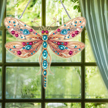 Load image into Gallery viewer, Dragonfly Rhinestone Diamond Painting Art Pendants for Garden Window Decor