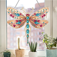 Load image into Gallery viewer, Dragonfly Rhinestone Diamond Painting Art Pendants for Garden Window Decor