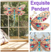 Load image into Gallery viewer, Dragonfly Rhinestone Diamond Painting Art Pendants for Garden Window Decor