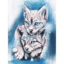 Load image into Gallery viewer, Diamond Painting - Full Round - blue winter lynx (30*40CM)