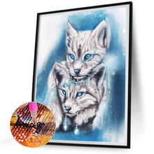Load image into Gallery viewer, Diamond Painting - Full Round - blue winter lynx (30*40CM)