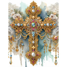 Load image into Gallery viewer, Diamond Painting - Partial Special Shaped - cross and gems (30*30CM)
