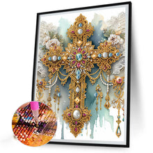 Load image into Gallery viewer, Diamond Painting - Partial Special Shaped - cross and gems (30*30CM)