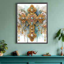 Load image into Gallery viewer, Diamond Painting - Partial Special Shaped - cross and gems (30*30CM)