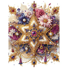 Load image into Gallery viewer, Diamond Painting - Partial Special Shaped - six pointed star and flower (30*30CM)