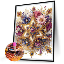 Load image into Gallery viewer, Diamond Painting - Partial Special Shaped - six pointed star and flower (30*30CM)
