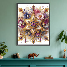 Load image into Gallery viewer, Diamond Painting - Partial Special Shaped - six pointed star and flower (30*30CM)