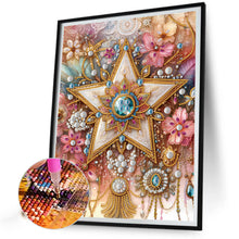 Load image into Gallery viewer, Diamond Painting - Partial Special Shaped - Pentagram and flowers (30*30CM)