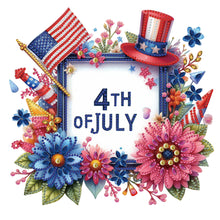 Load image into Gallery viewer, Diamond Painting - Partial Special Shaped - Independence day flag and flowers (30*30CM)