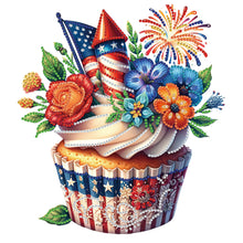 Load image into Gallery viewer, Diamond Painting - Partial Special Shaped - Independence day cake (30*30CM)