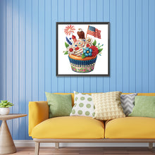 Load image into Gallery viewer, Diamond Painting - Partial Special Shaped - Independence day cake (30*30CM)