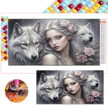 Load image into Gallery viewer, Diamond Painting - Full Square - Wolf girl (80*40CM)