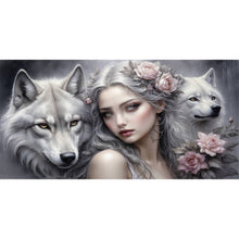 Load image into Gallery viewer, Diamond Painting - Full Square - Wolf girl (80*40CM)