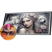 Load image into Gallery viewer, Diamond Painting - Full Square - Wolf girl (80*40CM)