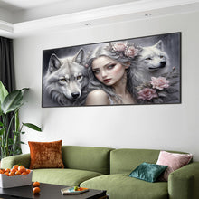 Load image into Gallery viewer, Diamond Painting - Full Square - Wolf girl (80*40CM)
