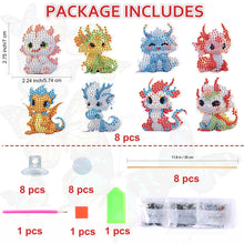 Load image into Gallery viewer, 8Pcs Dragon DIY Diamond Art Paintings Stick 5D DIY Stakes Diamond Art Ornaments