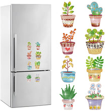 Load image into Gallery viewer, 8Pcs Special Shaped Succulents Diamond Painting Fridge Magnet Fridge Stickers
