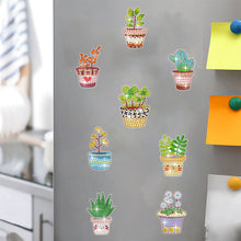 Load image into Gallery viewer, 8Pcs Special Shaped Succulents Diamond Painting Fridge Magnet Fridge Stickers