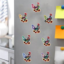 Load image into Gallery viewer, 8Pcs Special Shaped Rooster Diamond Painting Fridge Magnet Fridge Stickers
