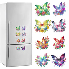 Load image into Gallery viewer, 8Pcs Special Shaped Butterfly Diamond Painting Fridge Magnet Fridge Stickers