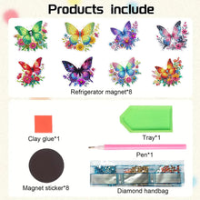 Load image into Gallery viewer, 8Pcs Special Shaped Butterfly Diamond Painting Fridge Magnet Fridge Stickers