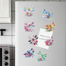 Load image into Gallery viewer, 8Pcs Special Shaped Dragonfly Diamond Painting Fridge Magnet Fridge Stickers