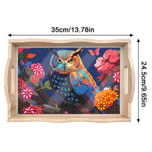 Load image into Gallery viewer, Wooden Cartoon Owl 5D DIY Diamond Painting Serving Tray for Home Decor