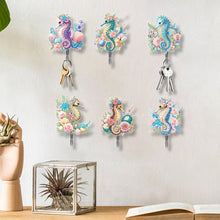 Load image into Gallery viewer, 6Pcs Acrylic Animal Flower Diamond Art Hanging Hooks Diamond Painting Art Hooks