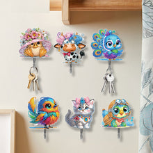 Load image into Gallery viewer, 6Pcs Acrylic Animal Flower Diamond Art Hanging Hooks Diamond Painting Art Hooks