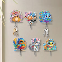 Load image into Gallery viewer, 6Pcs Acrylic Animal Flower Diamond Art Hanging Hooks Diamond Painting Art Hooks