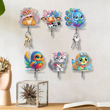 Load image into Gallery viewer, 6Pcs Acrylic Animal Flower Diamond Art Hanging Hooks Diamond Painting Art Hooks