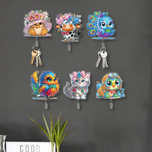 Load image into Gallery viewer, 6Pcs Acrylic Animal Flower Diamond Art Hanging Hooks Diamond Painting Art Hooks