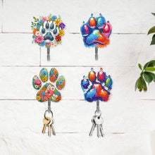 Load image into Gallery viewer, 4Pcs Acrylic Cartoon Rhinestone Painting Keychain Hanger Diamond Painting Hooks