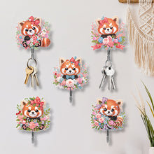 Load image into Gallery viewer, 5Pcs Acrylic Cartoon Raccoon Diamond Painting Hooks Diamond Art Craft Wall Hooks