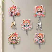 Load image into Gallery viewer, 5Pcs Acrylic Cartoon Raccoon Diamond Painting Hooks Diamond Art Craft Wall Hooks