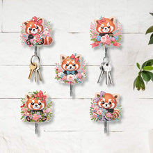Load image into Gallery viewer, 5Pcs Acrylic Cartoon Raccoon Diamond Painting Hooks Diamond Art Craft Wall Hooks
