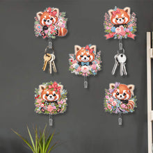 Load image into Gallery viewer, 5Pcs Acrylic Cartoon Raccoon Diamond Painting Hooks Diamond Art Craft Wall Hooks