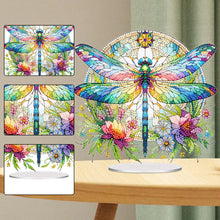 Load image into Gallery viewer, Acrylic Stained Glass Dragonfly Desktop Diamond Art Kits Home Bedroom Decoration