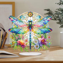 Load image into Gallery viewer, Acrylic Stained Glass Dragonfly Desktop Diamond Art Kits Home Bedroom Decoration