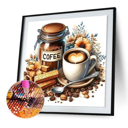Diamond Painting - Full Round - Coffee leisure time (30*30CM)