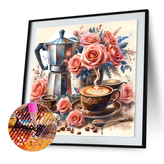 Diamond Painting - Full Round - Coffee leisure time (30*30CM)