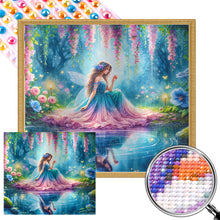 Load image into Gallery viewer, AB Diamond Painting - Full Round - Dreamy and peaceful elf girl (50*45CM)